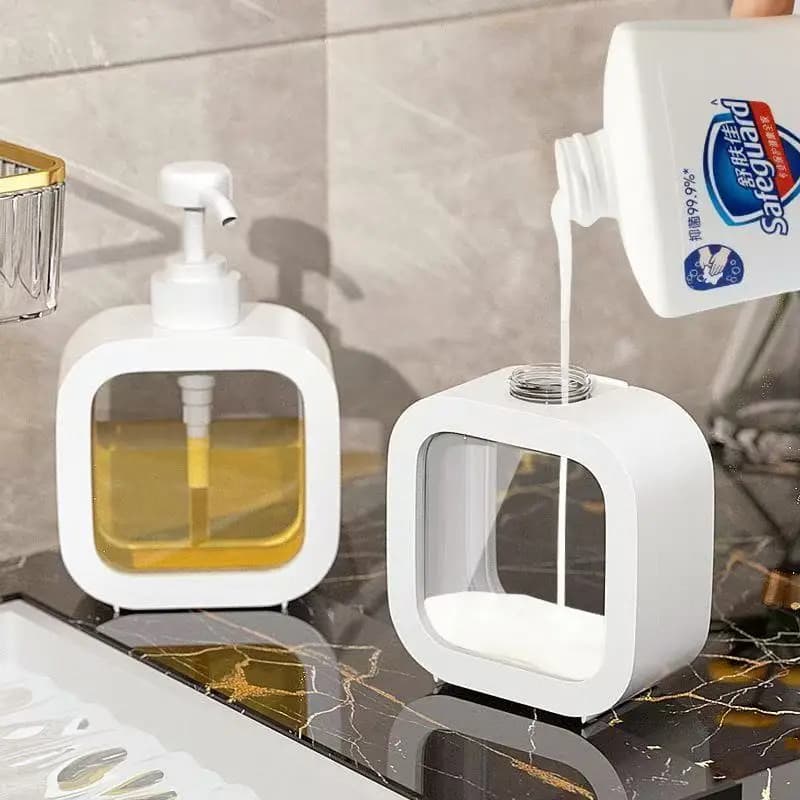 Flaconi ricaricabili a pressione, flaconi dispenser vuoti per shampoo, bagnoschiuma, sapone per le mani e lozione, contenitori portatili di ricambio