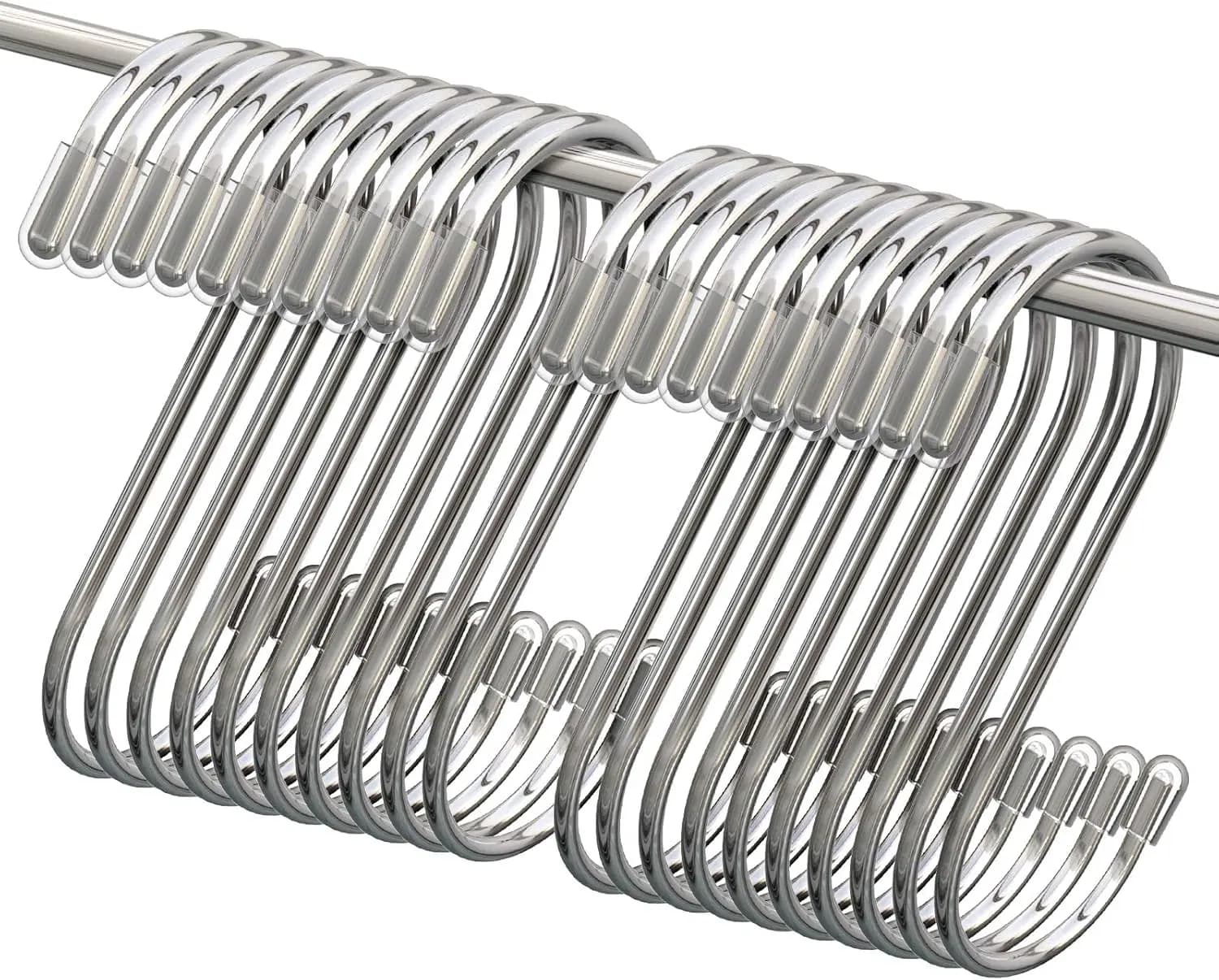 Confezione da 20 ganci a S per appendere, ganci a S in metallo da 3,4 pollici resistenti per pentole, padelle, piante, borse, tazze, vestiti