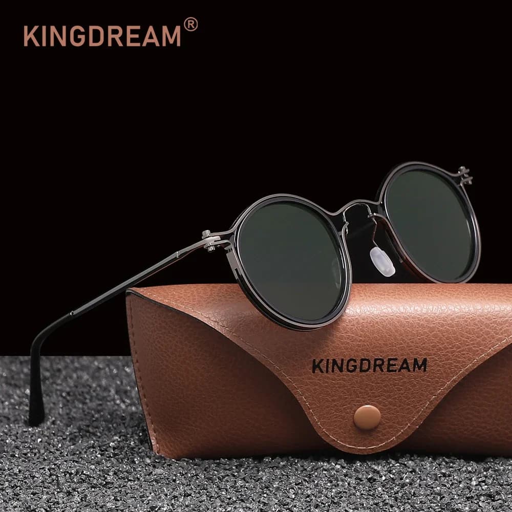 KINGDREAM Occhiali da sole classici con montatura rotonda piccola personalizzati per uomo Accessori per occhiali da donna UV400