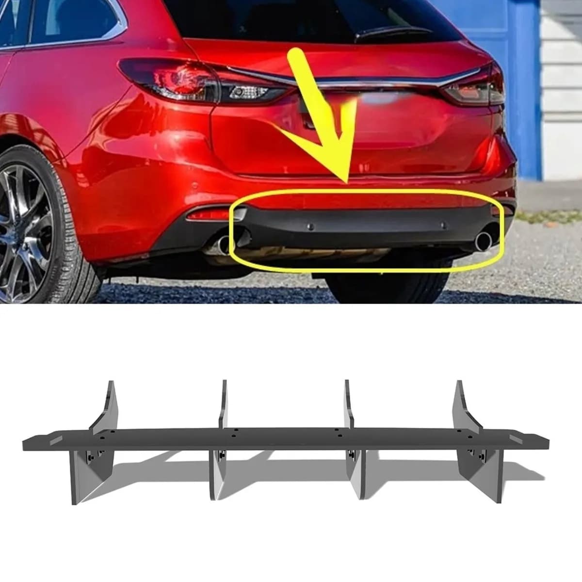 Spoiler Posteriore per Mazda 6 SW Wagon 2013-2016, Diffusore Paraurti, Accessorio Auto