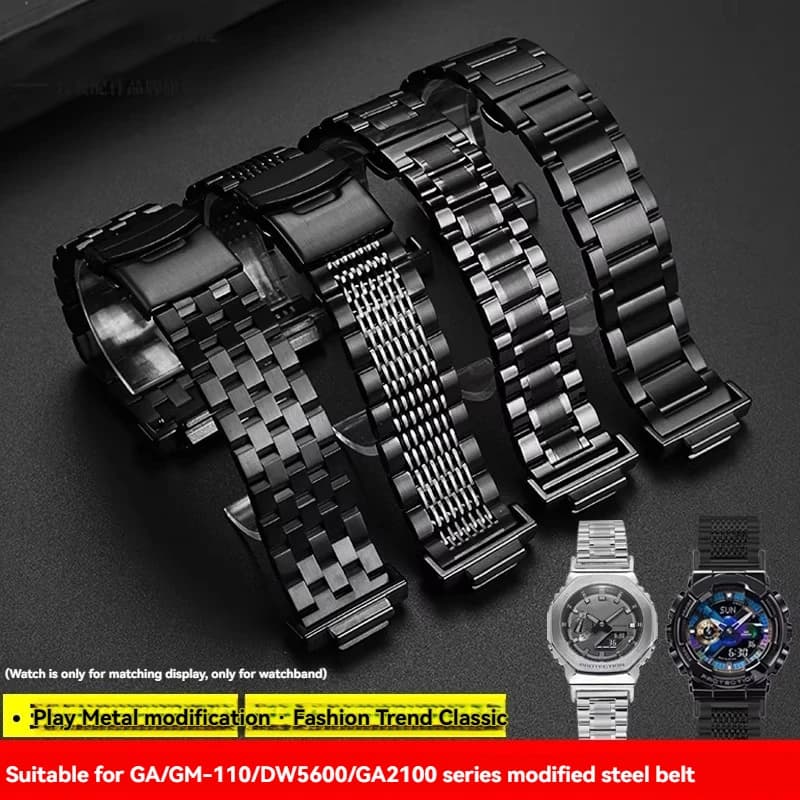 Modified Stainless Steel Watch Band Strap For Casio g-shock GA-100/110/120 GM-110/700 GA-700 DW-5600 Modified Metal Bracelet men