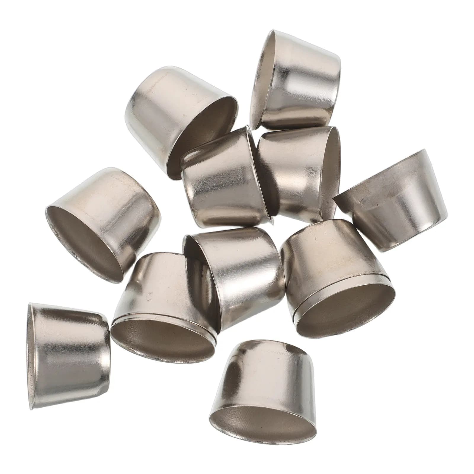 50 Pezzi Ferrule per Coltelli da Cucina, Ricambio Nichelato per Rinforzo Manico in Legno, Sicuro e Stabile per il Taglio Artigianale