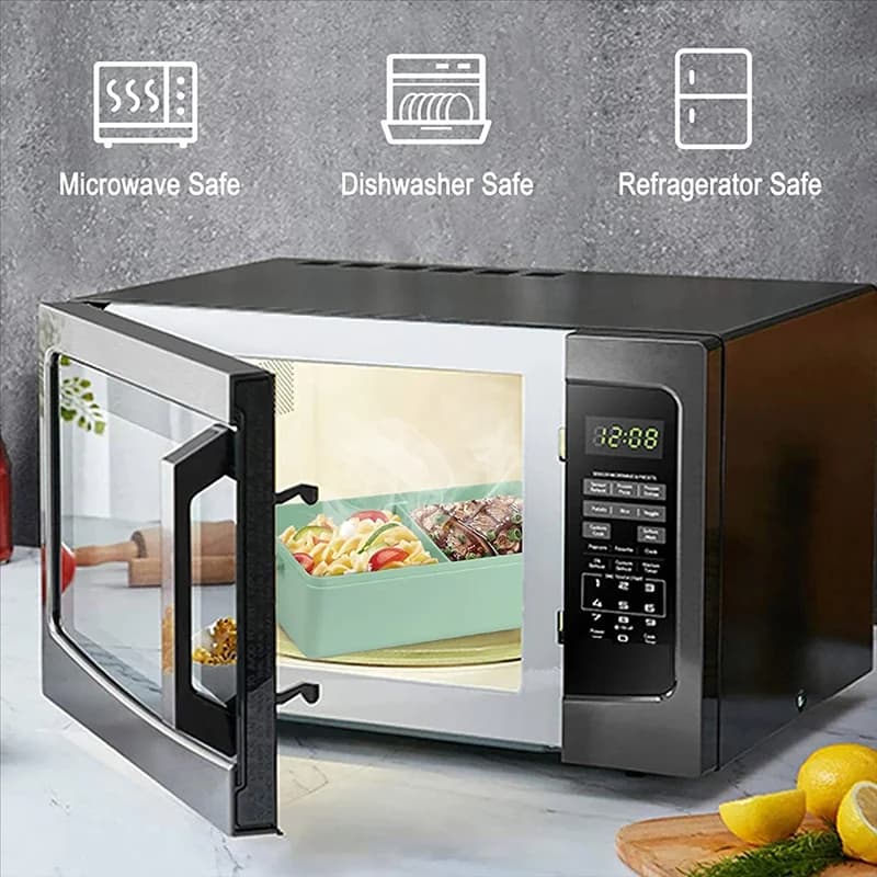 SYW-Kit Bento Box, Bento Box per adulti da 47,35 OZ, Lunch Box Bento a 3 scomparti, Contenitori per la preparazione dei pasti per adulti