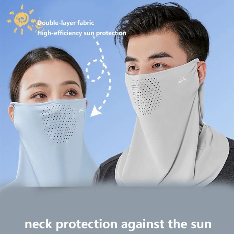 Nuova Maschera Protettiva Solare per Viso e Collo, Protezione UV, Copertura Facciale Anti-UV