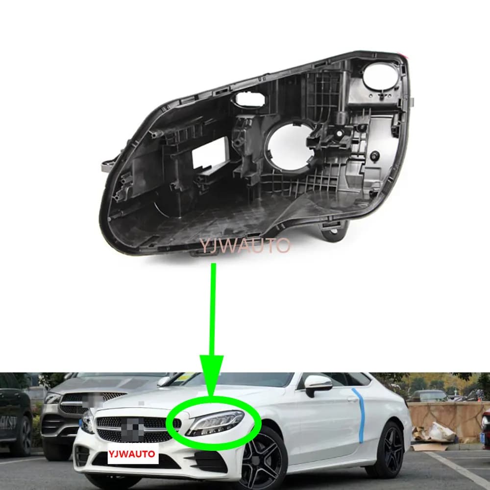 Base del faro per Mercedes Benz W205 Classe C 2019 ~ 2021 Faro Casa Auto Luce Posteriore Anteriore Portalampada Auto Supporto Posteriore