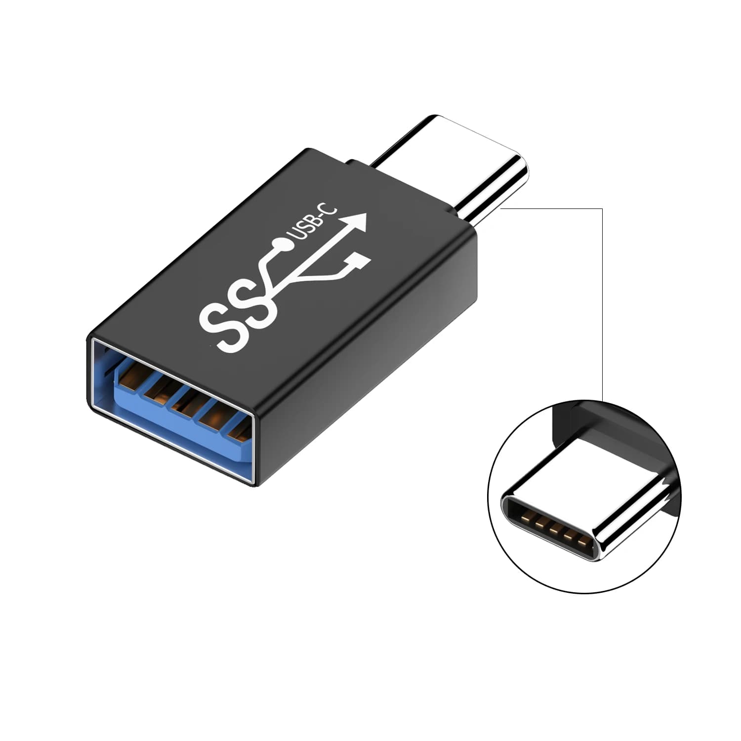 Adattatore USB Type C maschio a USB A femmina, USB 3.2 10Gbps, connettore dati OTG per ricarica, per telefono/PC/tablet/fotocamera, iMac, MacBook Pro