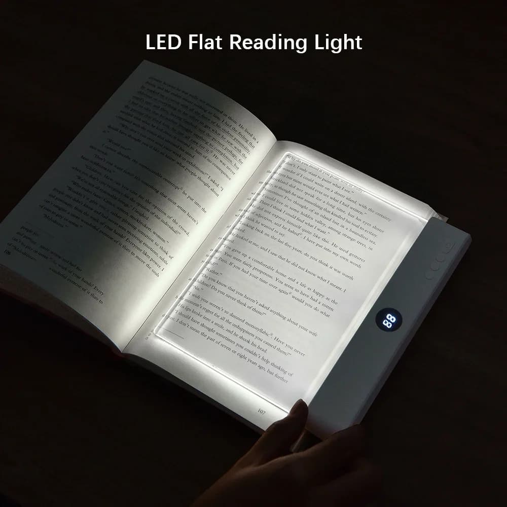 Flat LED reading lamp for night vision, eye protection, USB charging, night reading lamp for students, book lamp for interior