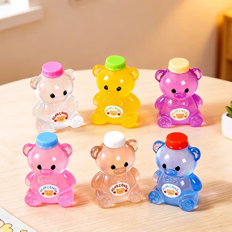 100pcs Cute Transparent Bear Jar Resin Charms DIY for Hairpin Keychain Earrings Scrapbook Wholesale Dollhouse Accessories
