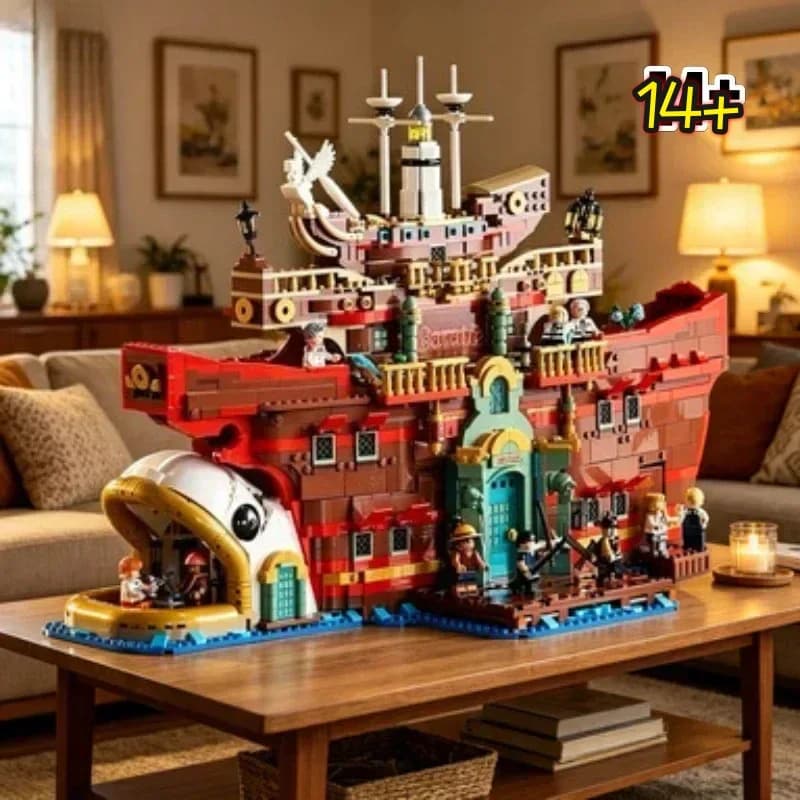 Bandai Creation 75640 One Piece: Baratie Floating Restaurant Theme Collection Assembly Toy Set Gift compatible with LEGO bricks