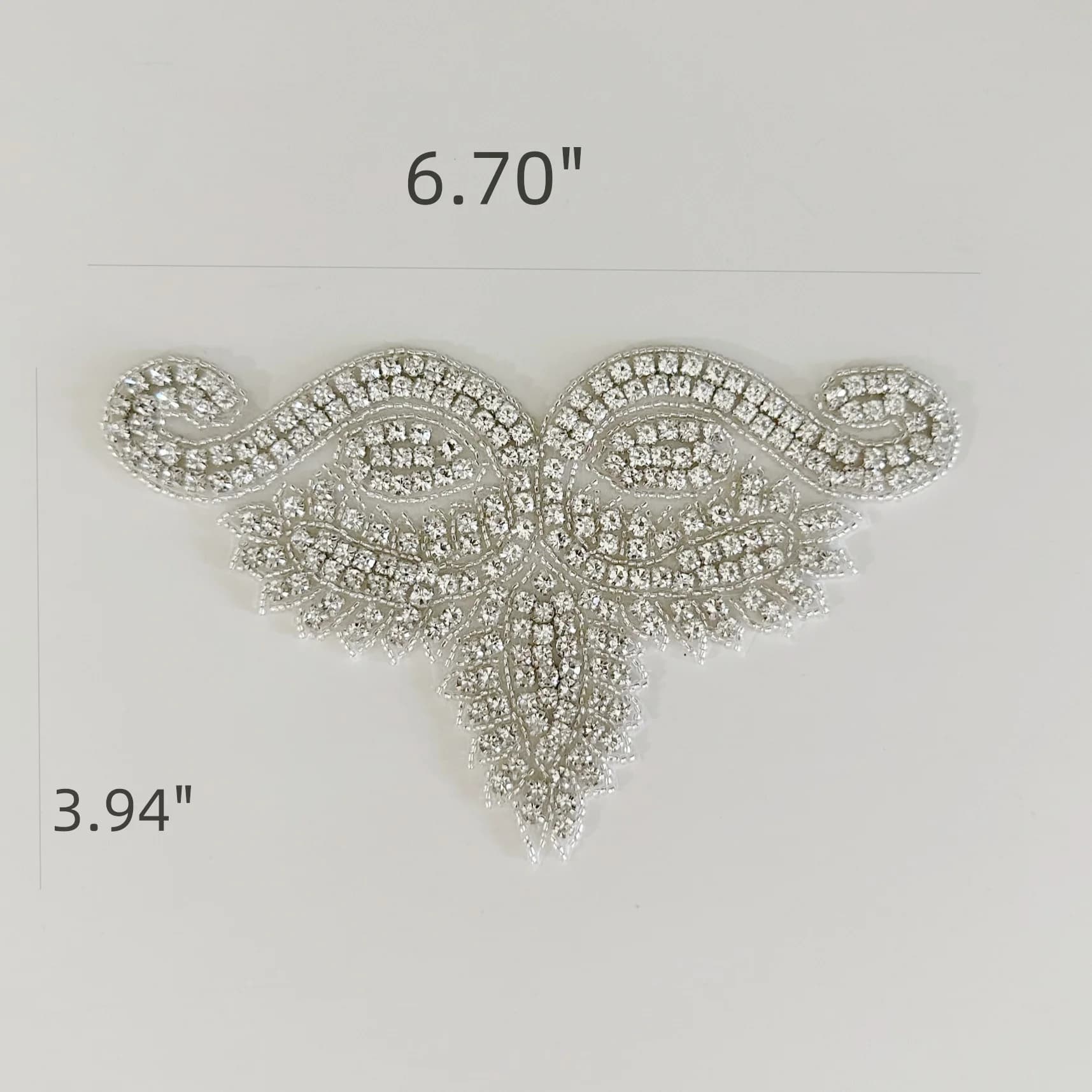 (30 pezzi) toppa applique con strass argento personalizzata all'ingrosso per abito WDD1388