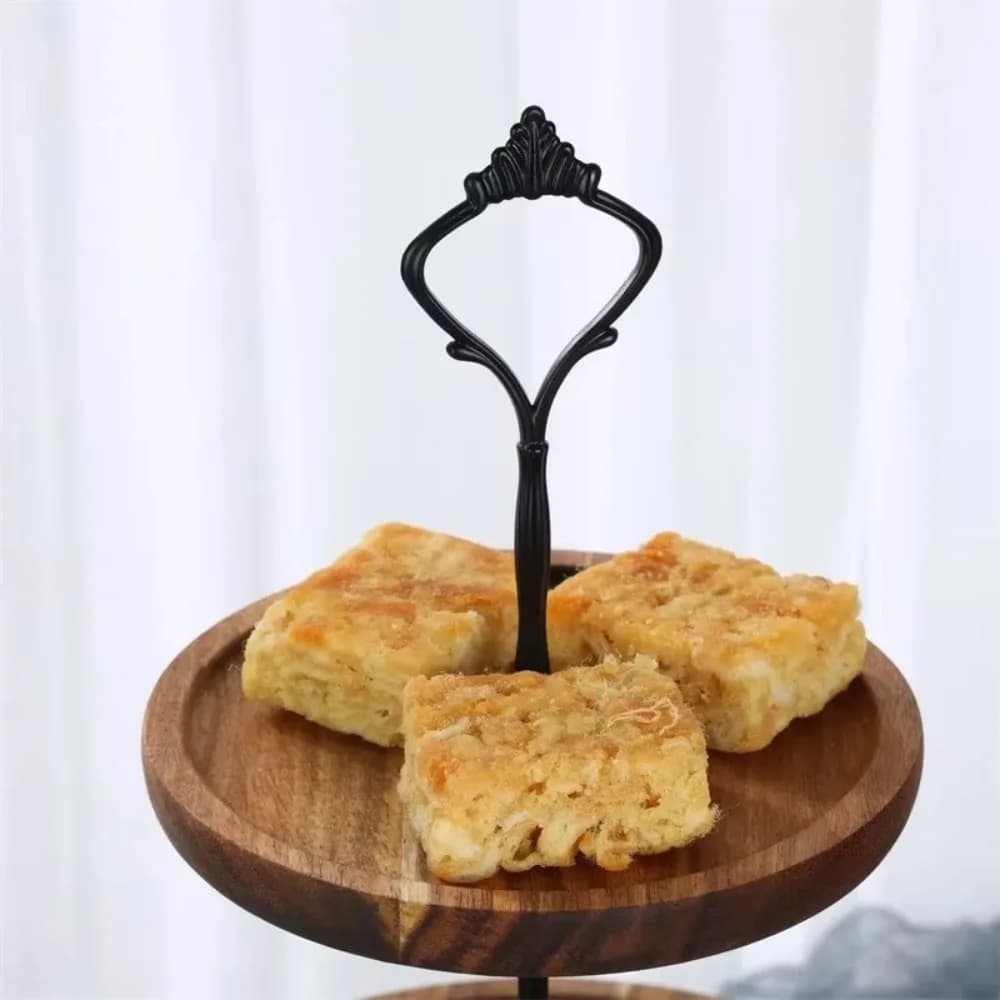 Alzatina per Torte in Legno a 2/3 Livelli, Multifunzione, Elegante, Decorativa, Vassoio per Frutta Secca in Legno