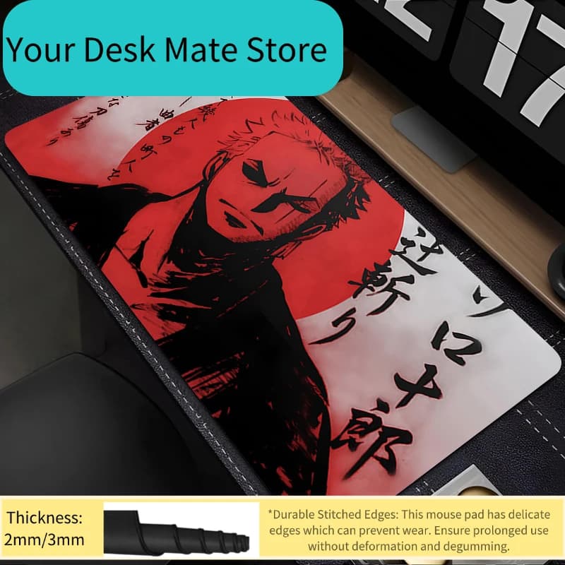 Tappetino per mouse One Piece Zoro 90x40cm, grande XXL, per PC, tastiera, scrivania, laptop, accessori da gaming, stampa HD