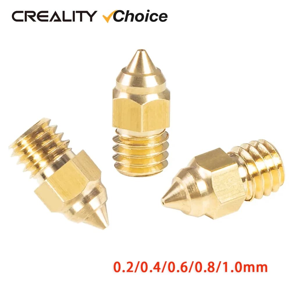 Creality 5 Pz/set 0.2/0.4/0.6/0.8/1.0mm Ugelli In Ottone Ad Alta Velocità Hotend Estrusore Ugelli In Ottone Accessori Per Stampanti 3D