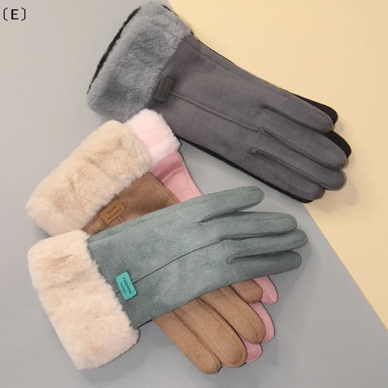 Fashionable women's gloves for autumn and winter, warm and soft, full fingers, for outdoor sports, by woman circum5 mention