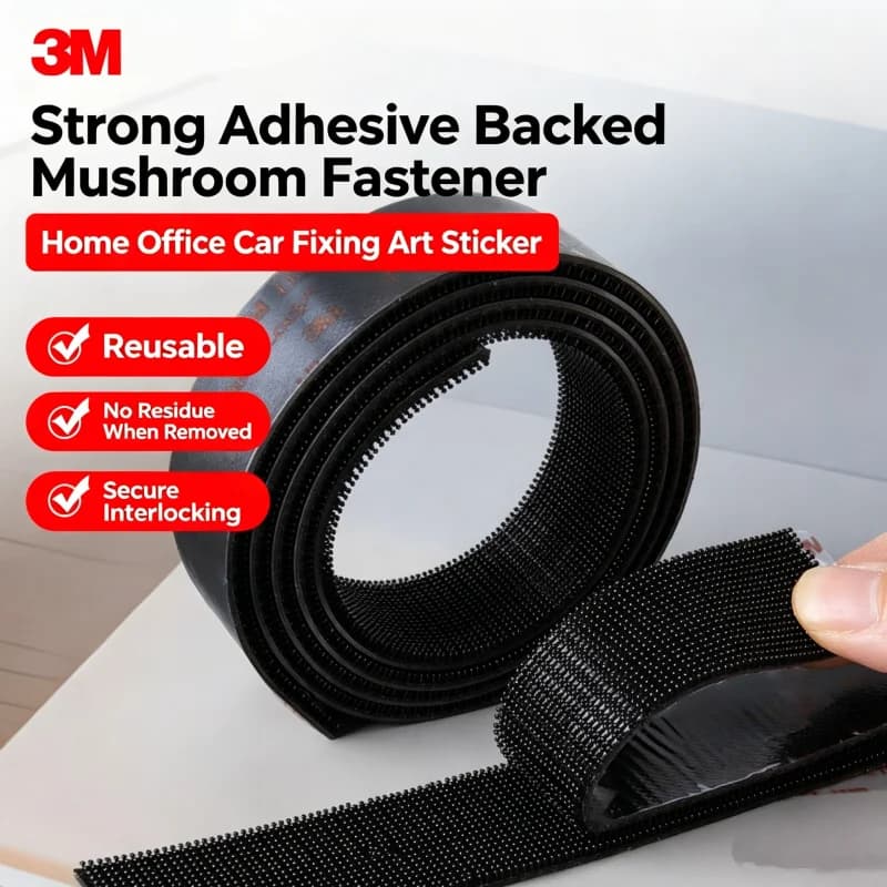 3M SJ3551CF Mushroom Fastener Double-sided Adhesive Hook and Loop Multifunctional Car Fixed Fastener Strong Self-Adhesive Buckle