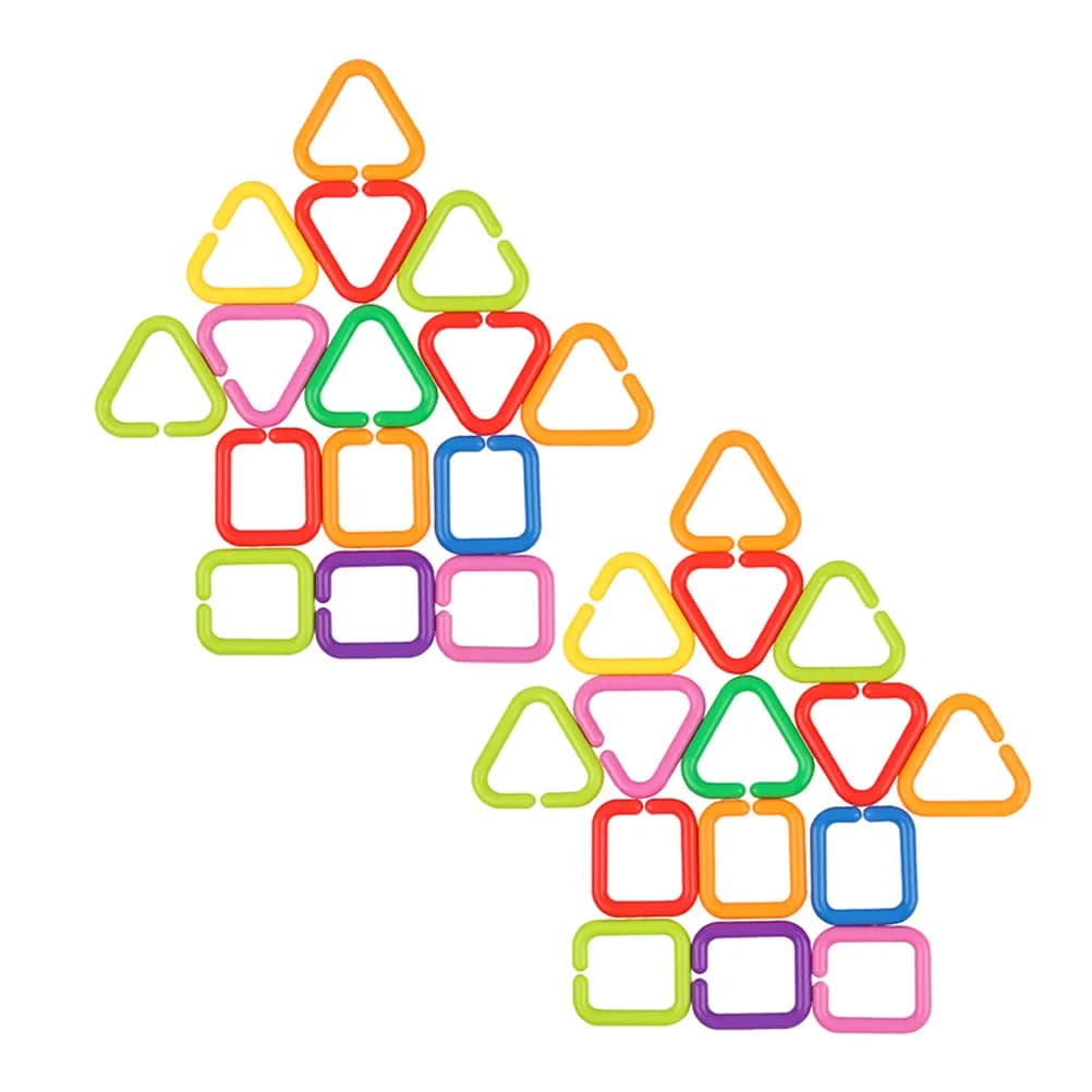 70 Pezzi Anelli a Catena per Neonati Multicolore Geometrici per Gioco Educativo e Sensoriale per Passeggini Seggiolini Auto Seggioloni
