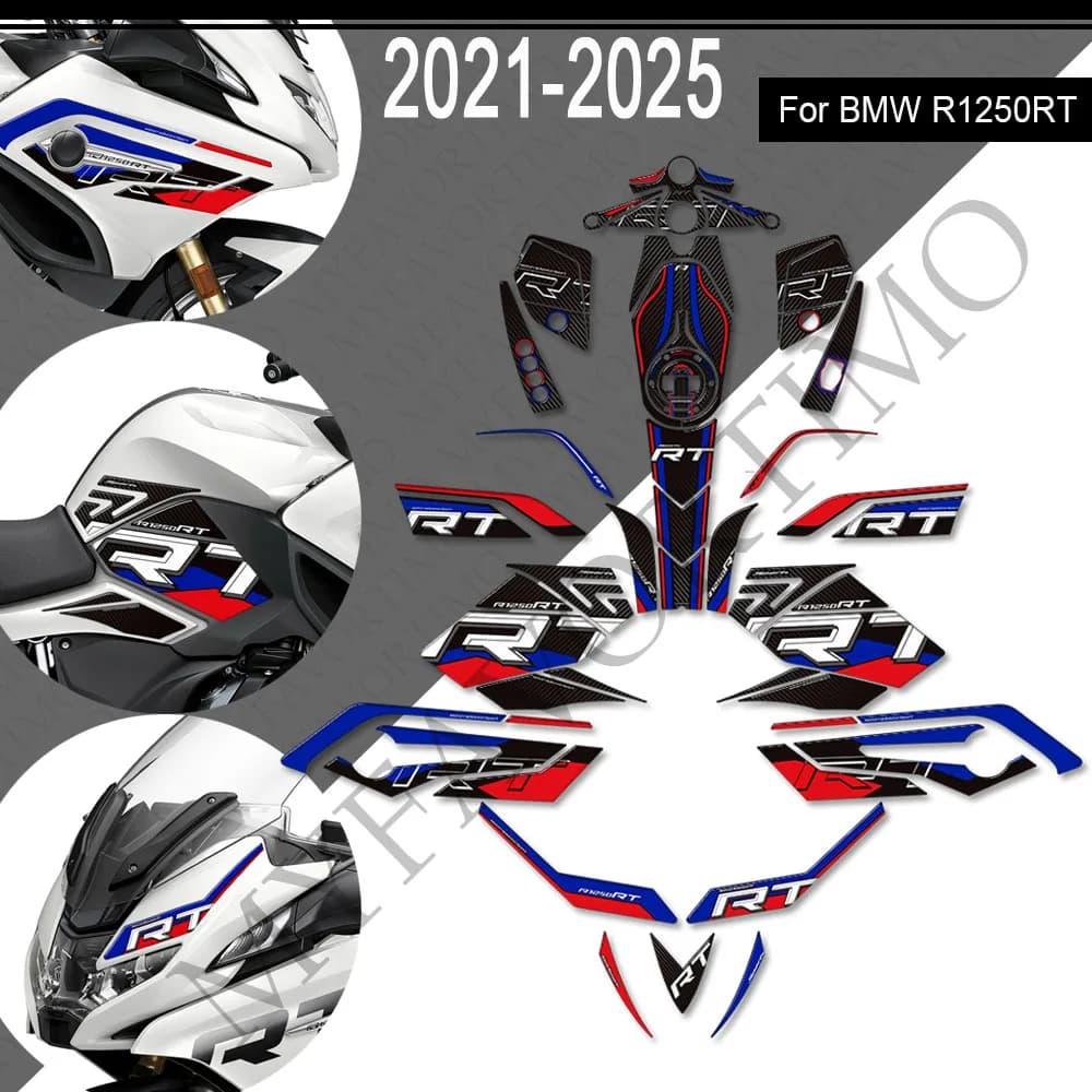 Motorcycle For BMW R1250RT 1250 RT Trunk Luggage Cases Protector Tank Pad Grips Kit Knee Wheels Stickers Decals Fairing Fender