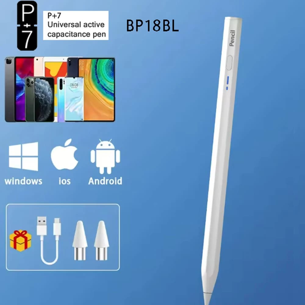 P+7 Universal Stylus Pen For IPAD Android Tablets Writing Drawing Compatible BP18BL Active Capacitive Stylus Touch Pen