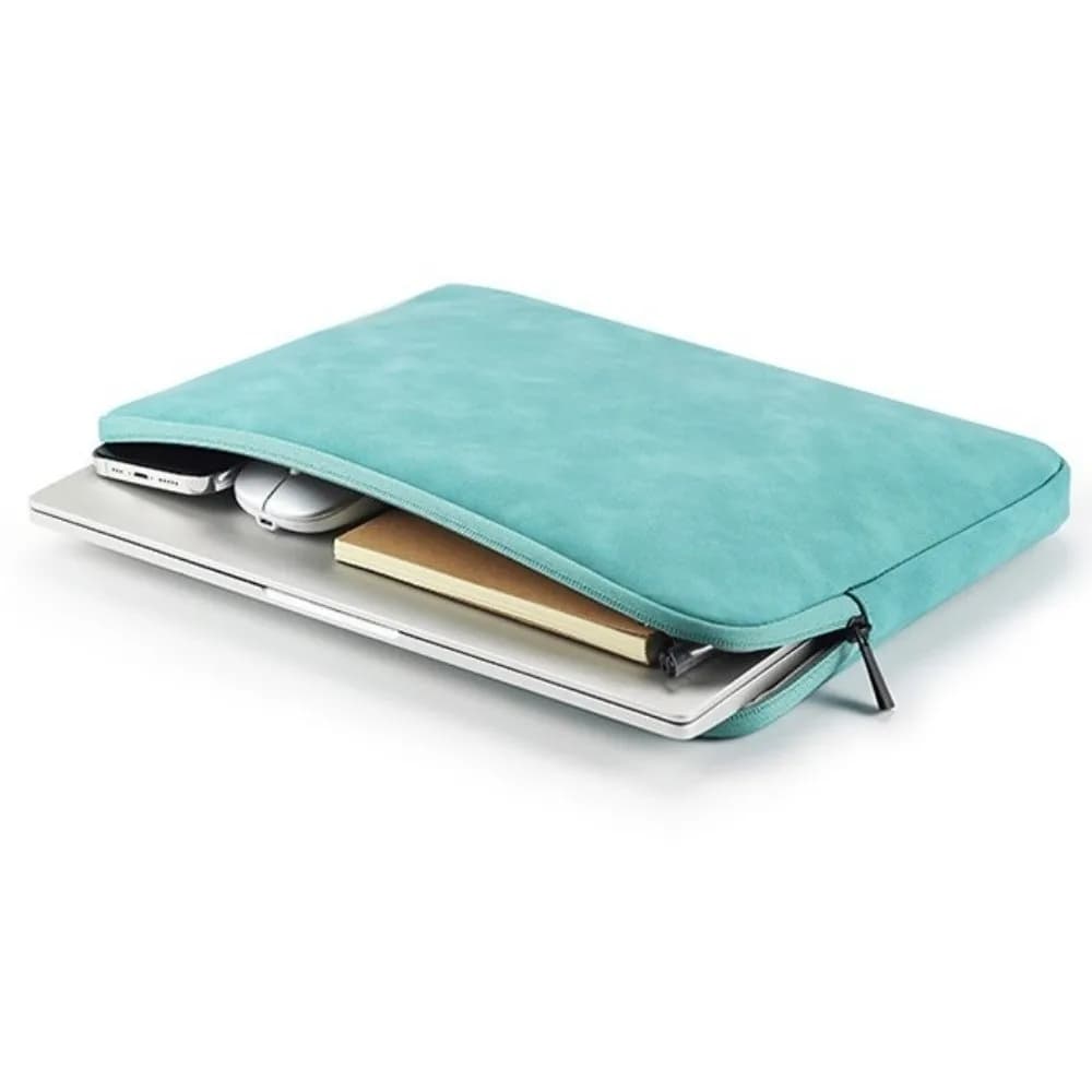 Borsa per laptop alla moda in tinta unita, custodia morbida per laptop con cerniera, custodia per notebook resistente all'usura da 11 pollici, Business