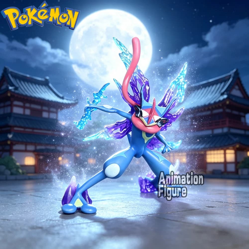 Figurina Anime Pokemon Greninja 12cm/4.72in, Statuetta in PVC, Ornamento da Scrivania, Modellino da Collezione, Giocattolo Regalo
