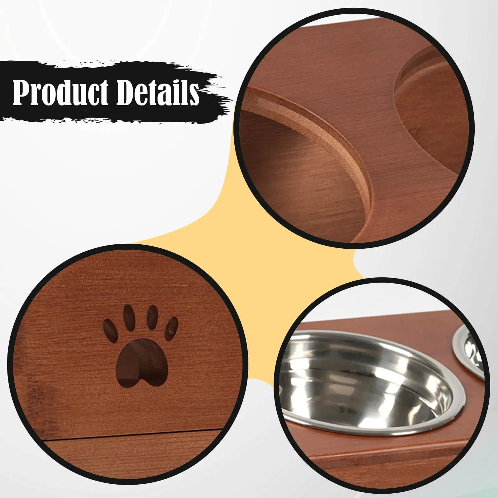 Raised Cat Bowl with 10 Degree Tilt Anti Vomiting Pet Feeder Food and Water Dish Stainless Steel Elevated Bowl for Indoor Cats