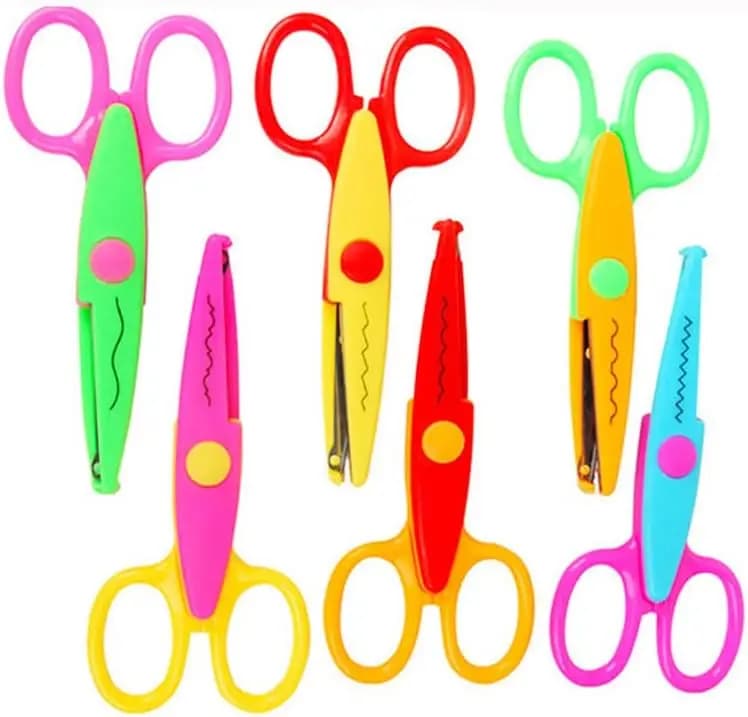 Set di 6 Forbici per Bambini con Bordi Ondulati per Scrapbooking e Progetti Artistici Creativi