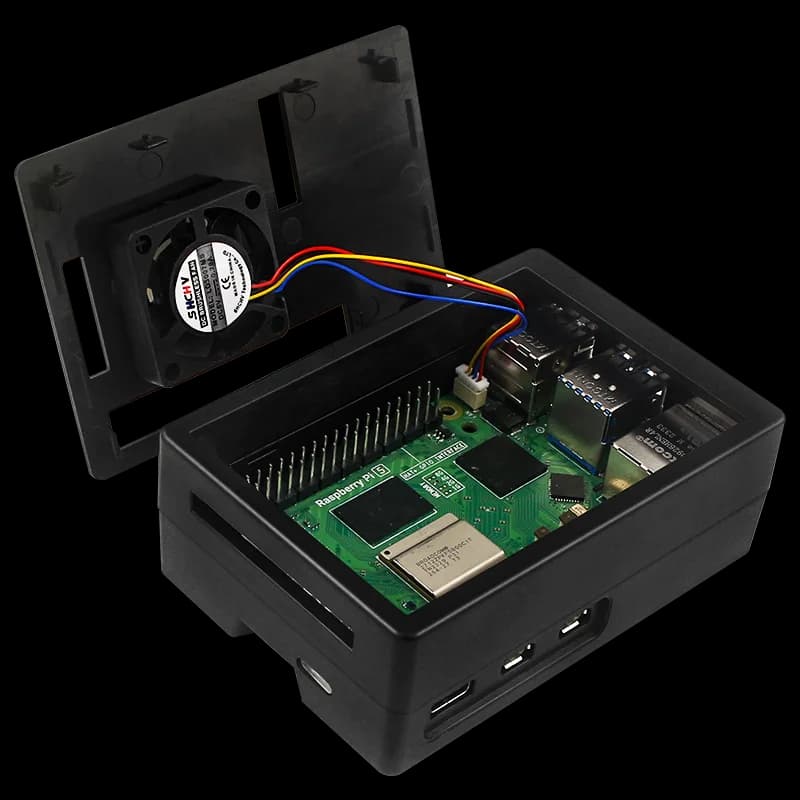 For Raspberry Pi 5 ABS aluminum alloy housing with black shell passive cooling case with heat sinks for Raspberry Pi 5 RPi 5