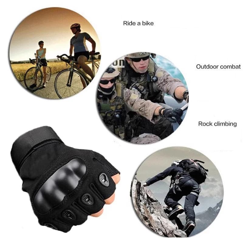 Guanti da moto mezze dita da uomo Guanti tattici militari Sport Tiro Caccia Airsoft Ciclismo Guanti da esterno Uomo Donna