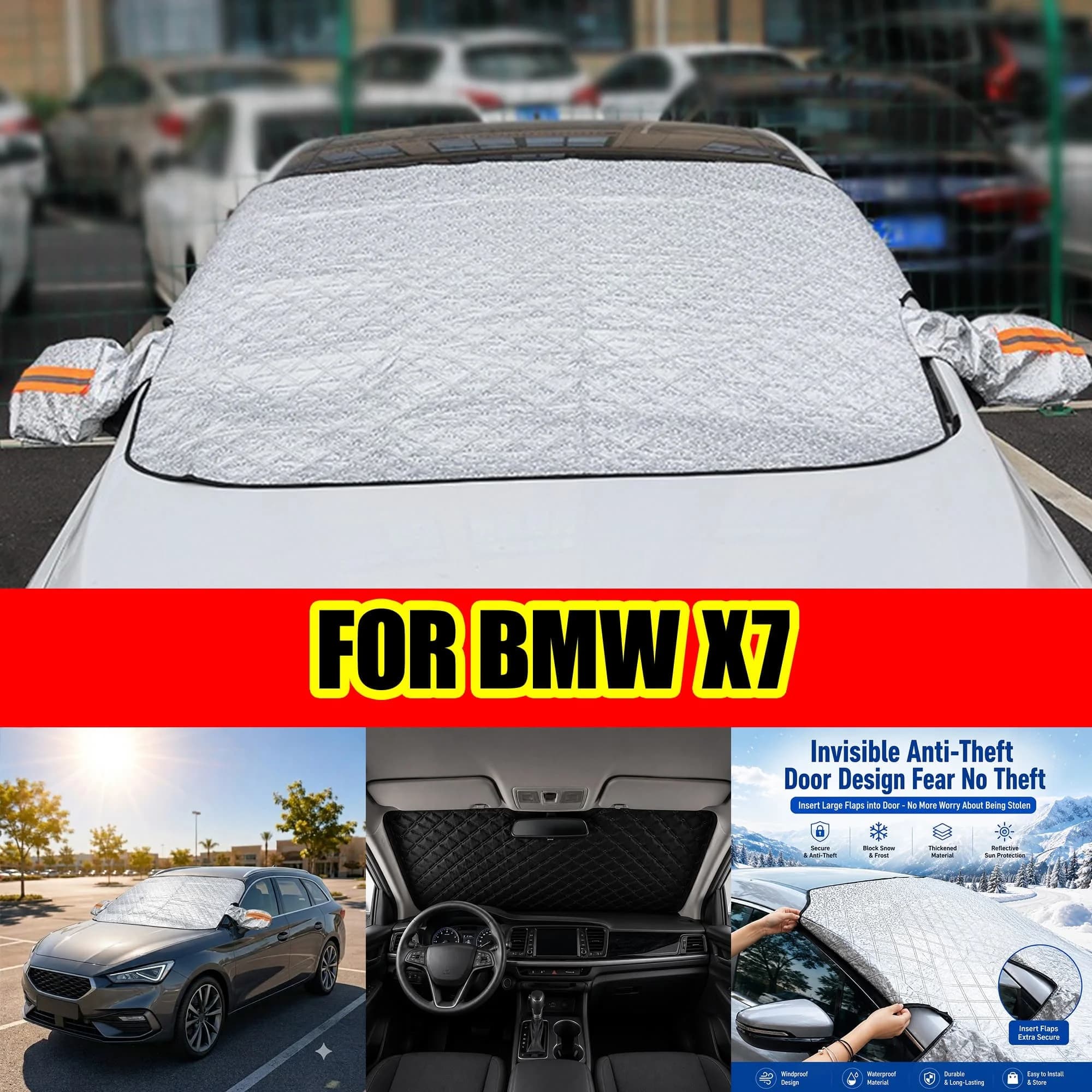 FOR BMW X7 Windshield Sunshade, UV Protection & Heat Block Cover For Car Front Window