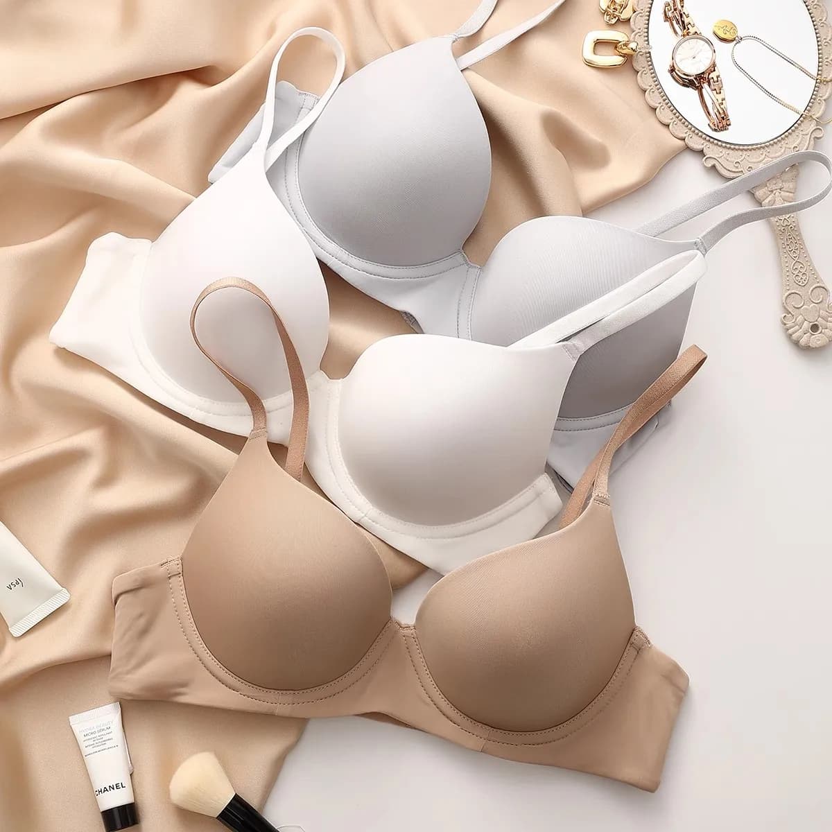 Lingerie taglie forti per donna Reggiseno push up senza cuciture Reggiseno sexy in cotone a coppa sottile Comodo intimo femminile con coppa CE