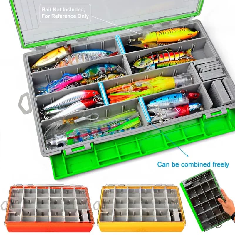 Single layer fishing gear box Detachable bait holder box for hard bait Fishing equipment boxes with pencil bait Crankbait