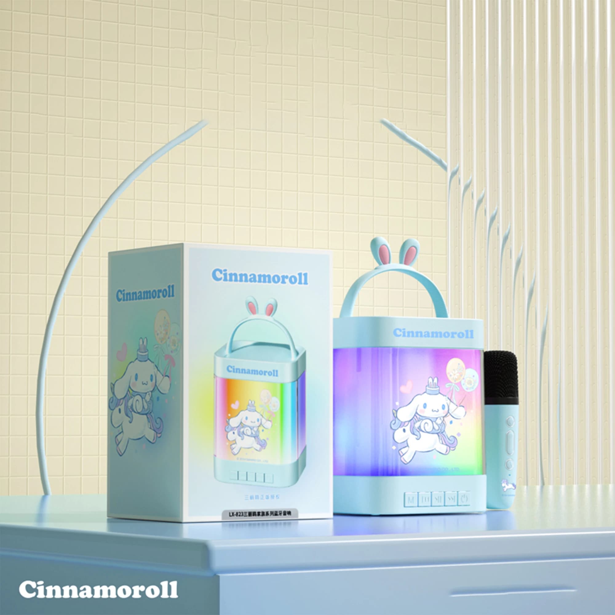 Sanrio Kuromi My Melody Mini Karaoke Machine Bambini Adulti Altoparlante portatile 1 Microfoni wireless Canto di famiglia Regali per bambini