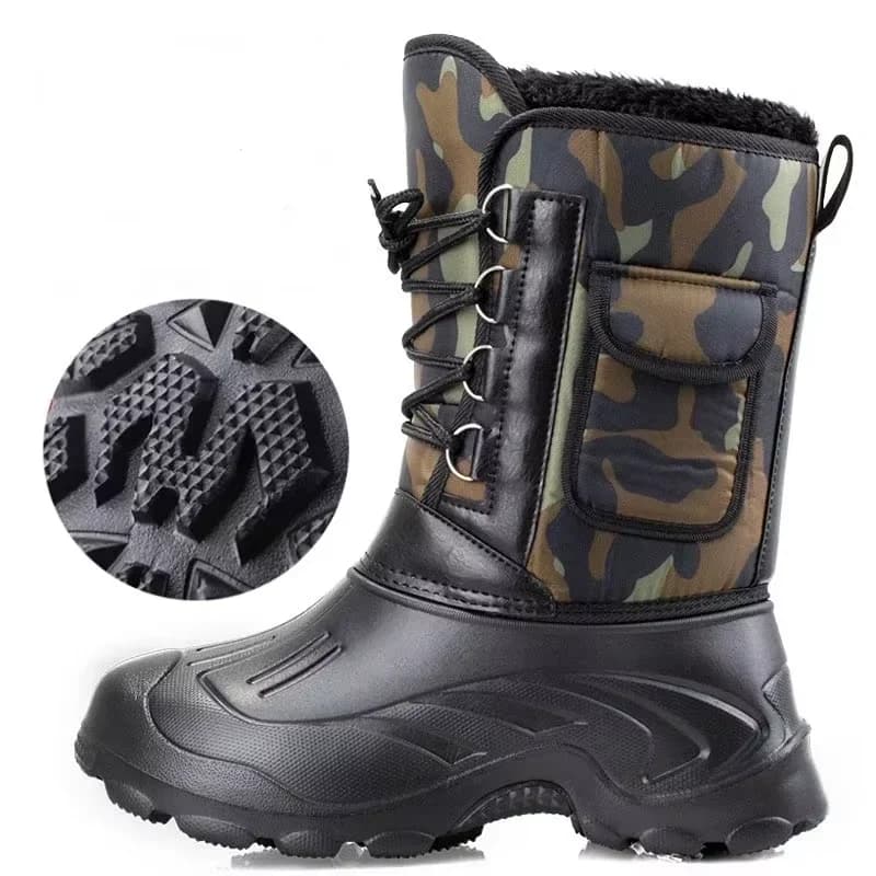 Scarpe da ginnastica impermeabili da uomo invernali 2025 Stivali da neve da esterno per uomo Stivali da trekking antiscivolo da pesca caldi ispessiti Uomo Plus Size 46