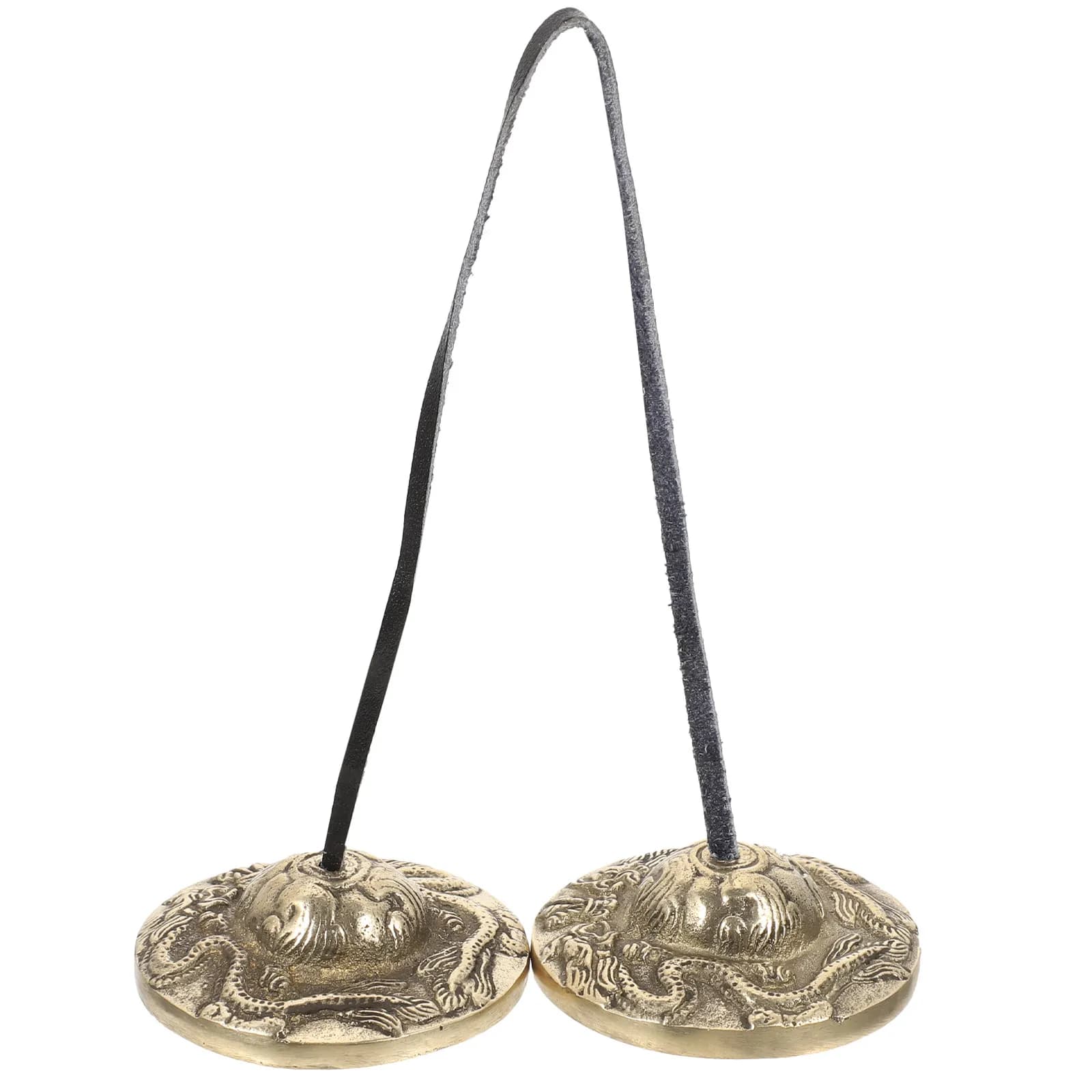 Vintage Copper Cymbal Bell Meditation Yoga Ceremony Handheld Musical Instrument Tibetan Sound Percussion Relaxation Chime