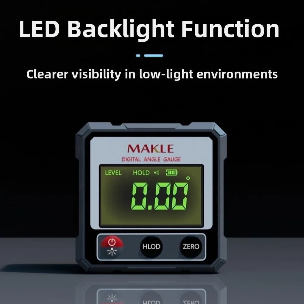 2-side Laser Digital Protractor Four Sided Magnetic Base Goniometer Inclinometer Waterproof Automatic Calibration Accuracy