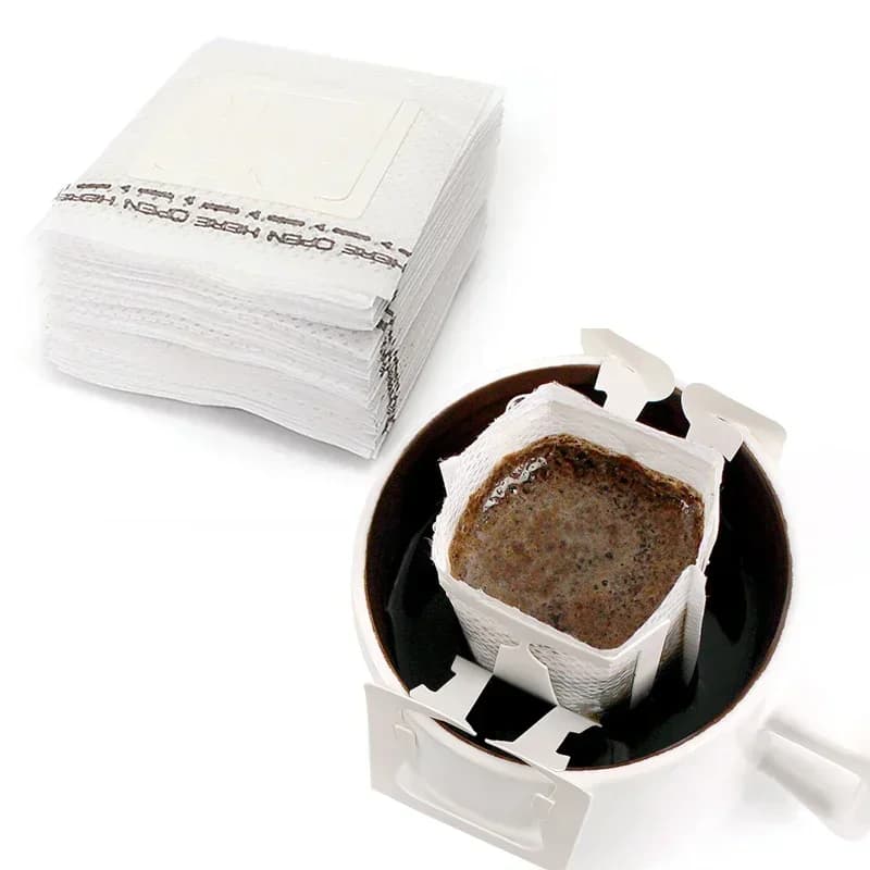 50/100 pcs Bags Filter for Coffee Use And Dropping Coffee Cup Card Packing Wallet Wallet Hanging Earrings Coffee Espresso Accessories Tea Tool