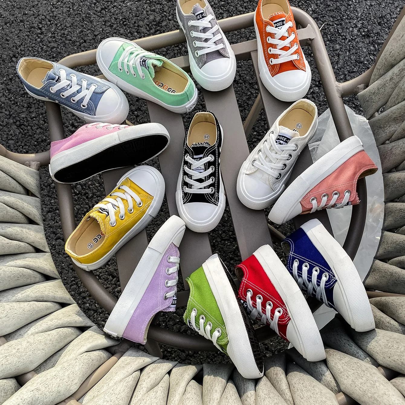 5058 scarpe di tela per bambini traspiranti primaverili e autunnali alla moda suola morbida scarpe per ragazzi e ragazze panno Versatile per bambini