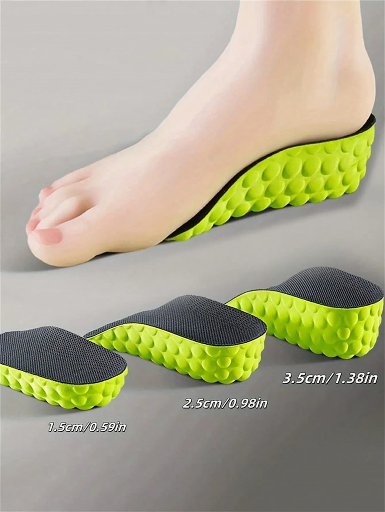 1 paio di solette invisibili unisex per aumentare l'altezza, adatte per scarpe sportive, scarpe casual, scarpe da ginnastica, scarpe alte, stivali ecc.