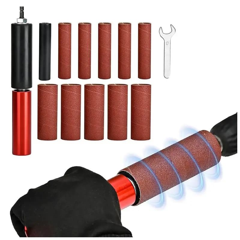 Set di levigatrici a tamburo ABGE, tamburo abrasivo in gomma per trapano da 4-1/2 pollici x 1-1/2 pollici, adattatore per levigatrice a mandrino per trapano elettrico