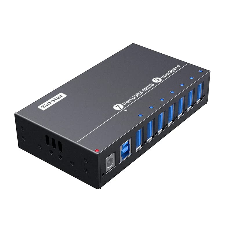 Hub USB Sipolar A-173 a 7 Porte, 36W, Ricarica Rapida per Telefoni Ricondizionati, Hub USB 3.0