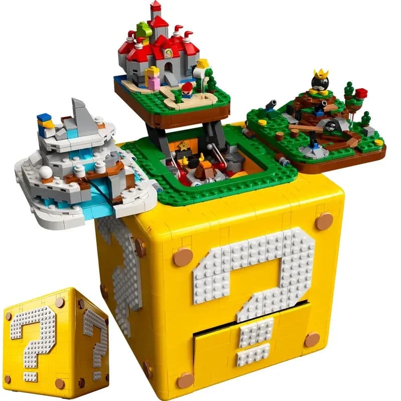 Set di mattoni compatibili Super Bros. Serie di giochi Building Blocks Marioed 64 Punto interrogativo Blocco Regalo di festa per bambini Giocattoli 71395