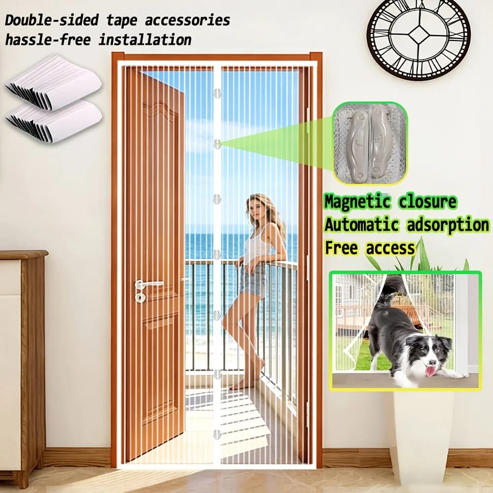 Zanzariera magnetica adatta per camere da letto, soggiorni e balconi - tenda magnetica per porta senza foratura.