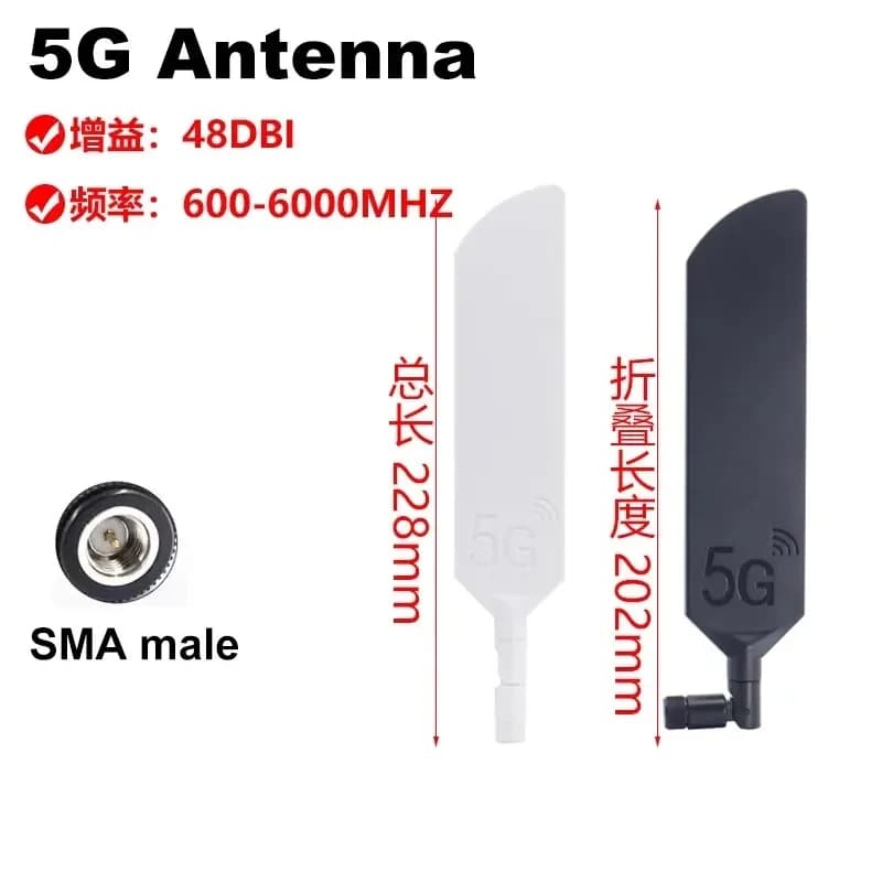 1 Pz 5G 4G LTE Antenna SMA maschio Ad Alto Guadagno GSM/GPRS Omni Esterno ABS Girevole Palo di Plastica Antenna Per 5G WiFi Router Modem