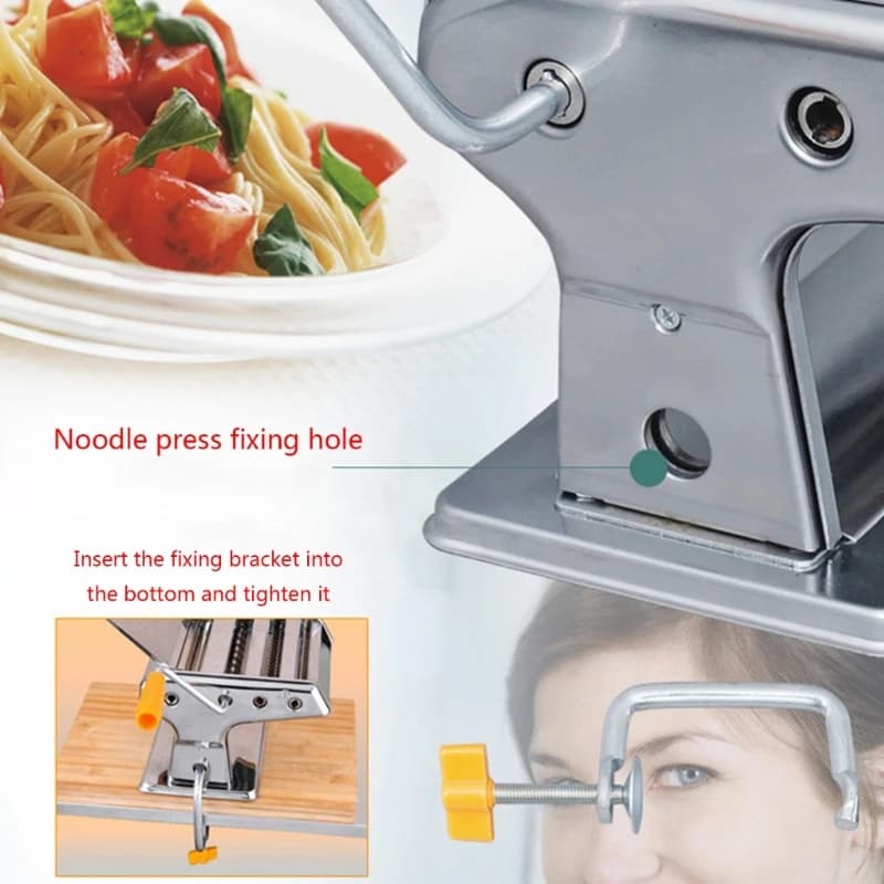 Manico per Pasta/morsetto di ricambio manuale per Pasta Maker Clip di fissaggio manico durevole parti dello strumento 2 tipi per macchina per Pasta 87HA