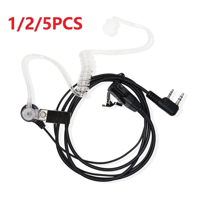 1/2/5pcs Walkie Talkie Tubo D'aria Acustico Auricolare 2 Spille PTT Auricolare Per Baofeng UV-5R BF-888S UV-21 PRO Quansheng UV-K5