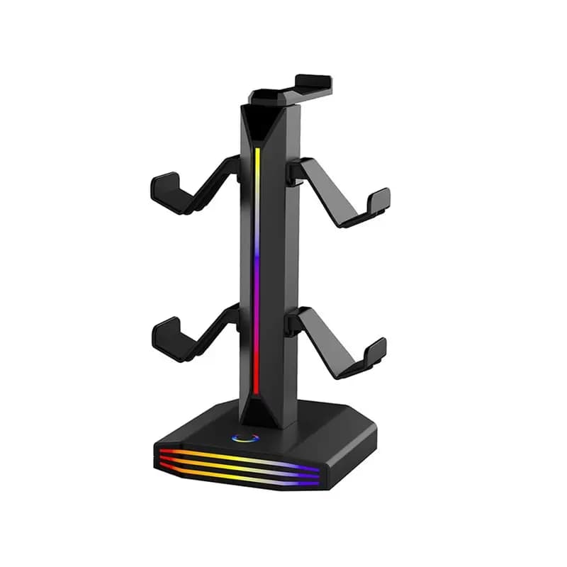 AS95-RGB headphone stand for PC, console, gaming, headphone and controller support, desk headphone stand for gamer setup