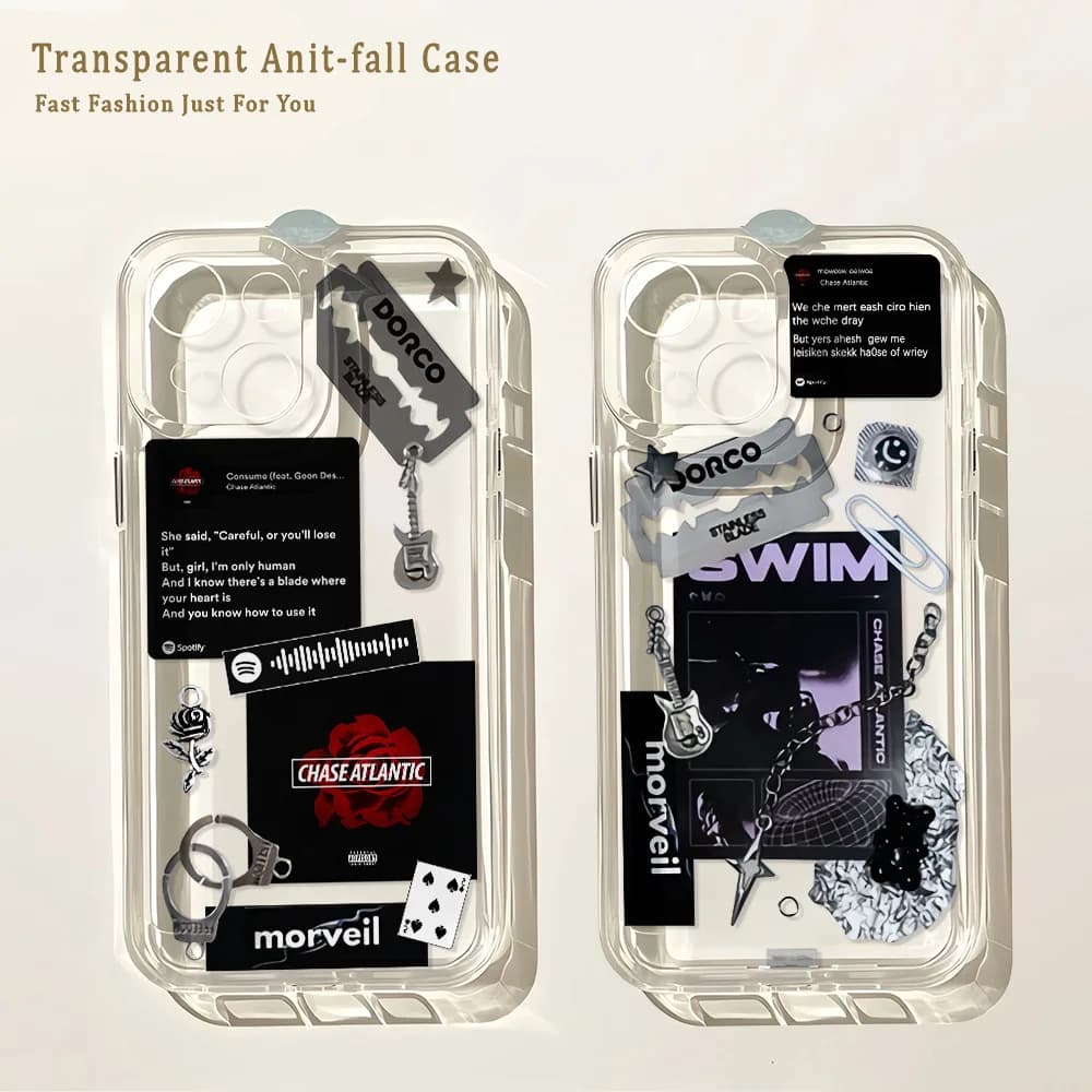 Fashion Band Chases Atlantics Phone Case For IPhone 17 16 16e 15 14 13 12 11 Mini Pro Max X XR 8 Air Plus Transparent Back Cover