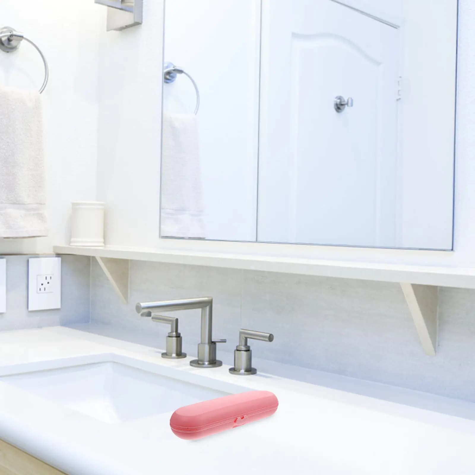 Custodia per Spazzolino Elettrico in PP Resistente all'Usura, Scatola da Viaggio con Spazio per Cavo di Alimentazione, Spazzolino e Dentifricio