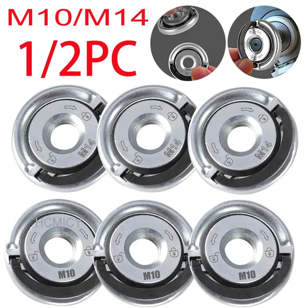 1/2 Pz M14 M10 Per 100 Tipo Smerigliatrice Angolare Sgancio Rapido Autobloccante Smerigliatrice Premendo Piastra Flangia Dado Power Chuck Strumenti