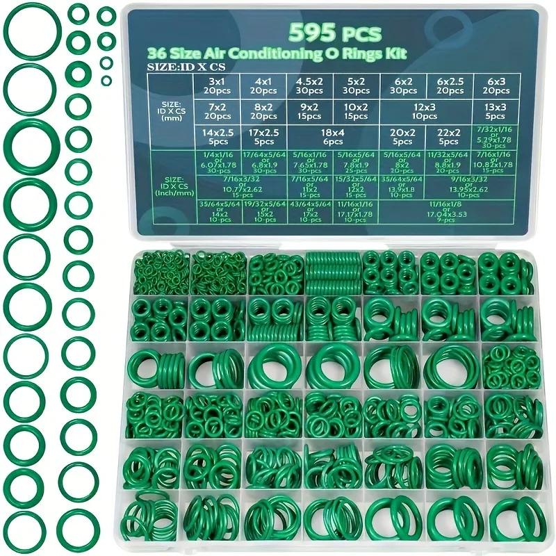 595 pieces O-ring kit for air conditioning set of assortment 36 dimensions O-type rubber seal ring maintenance accessories